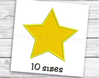 Star Applique design - 10 SIZES machine embroidery file - INSTANT DOWNLOAD