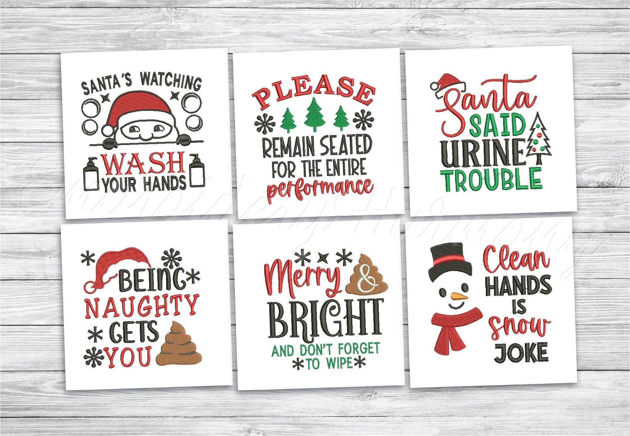 Christmas Toilet Paper Embroidery Designs Christmas Etsy Canada