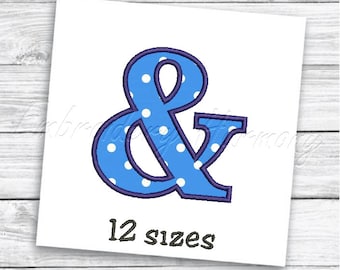 Ampersand applique design - 12 SIZES machine embroidery file - INSTANT DOWNLOAD