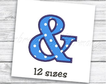Ampersand applique design - 12 SIZES machine embroidery file - INSTANT DOWNLOAD