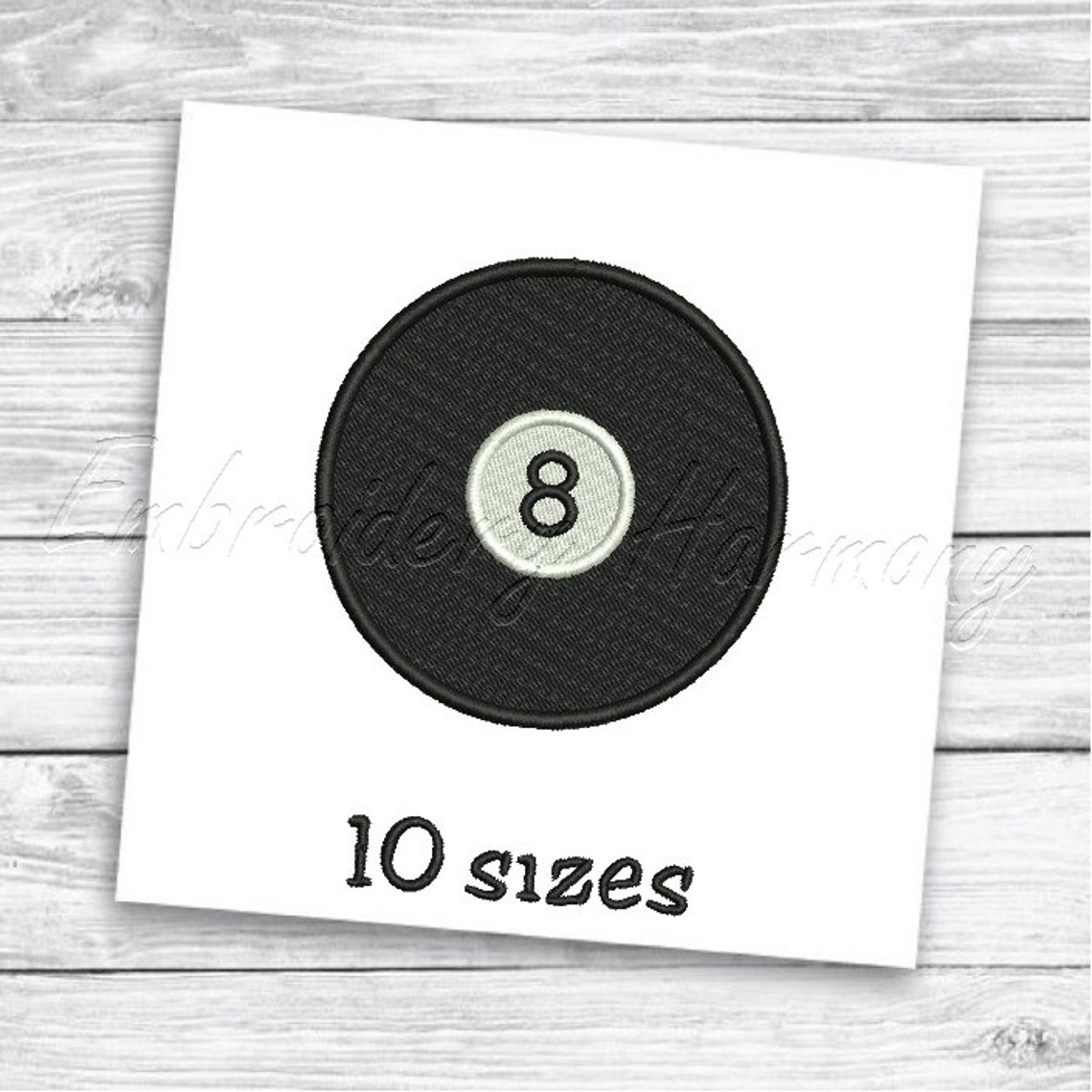 Eight Ball Embroidery Design. 8 Ball Pool Embroidery Design. Etsy