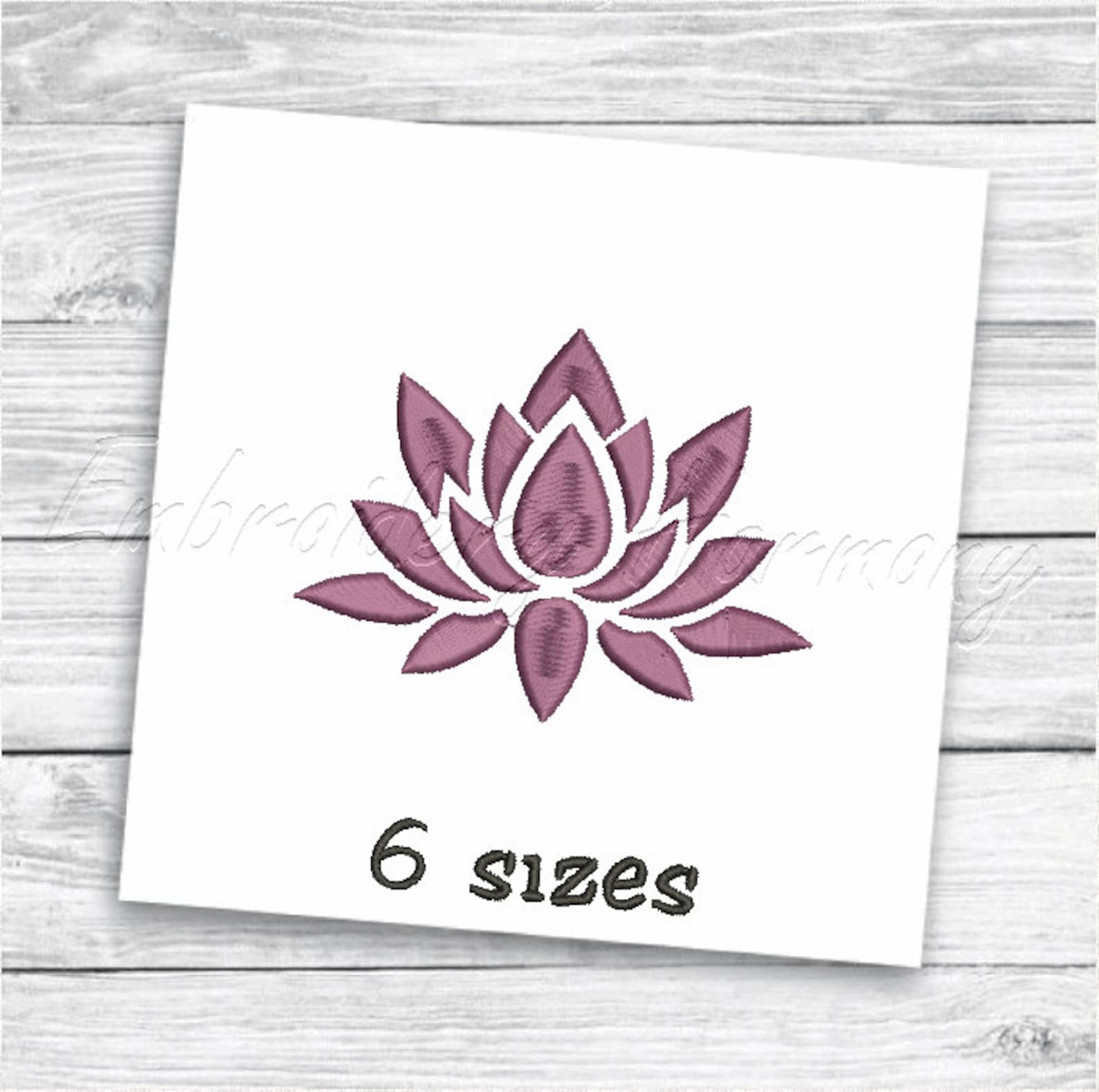 Lotus Flower Embroidery Design - 6 SIZES Machine Embroidery File ...