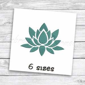 Lotus flower Embroidery design - 6 SIZES machine embroidery file - INSTANT DOWNLOAD