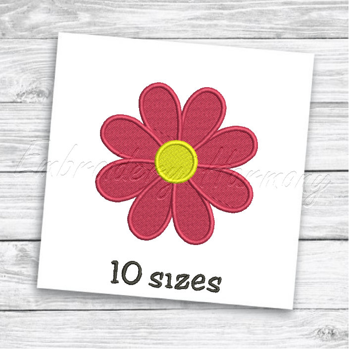 Daisy Flower Embroidery Design Flower Embroidery Design Etsy