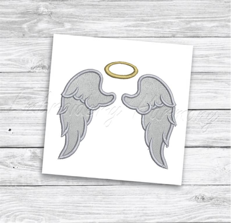 Angel Wings Applique Design Machine Embroidery File INSTANT Etsy