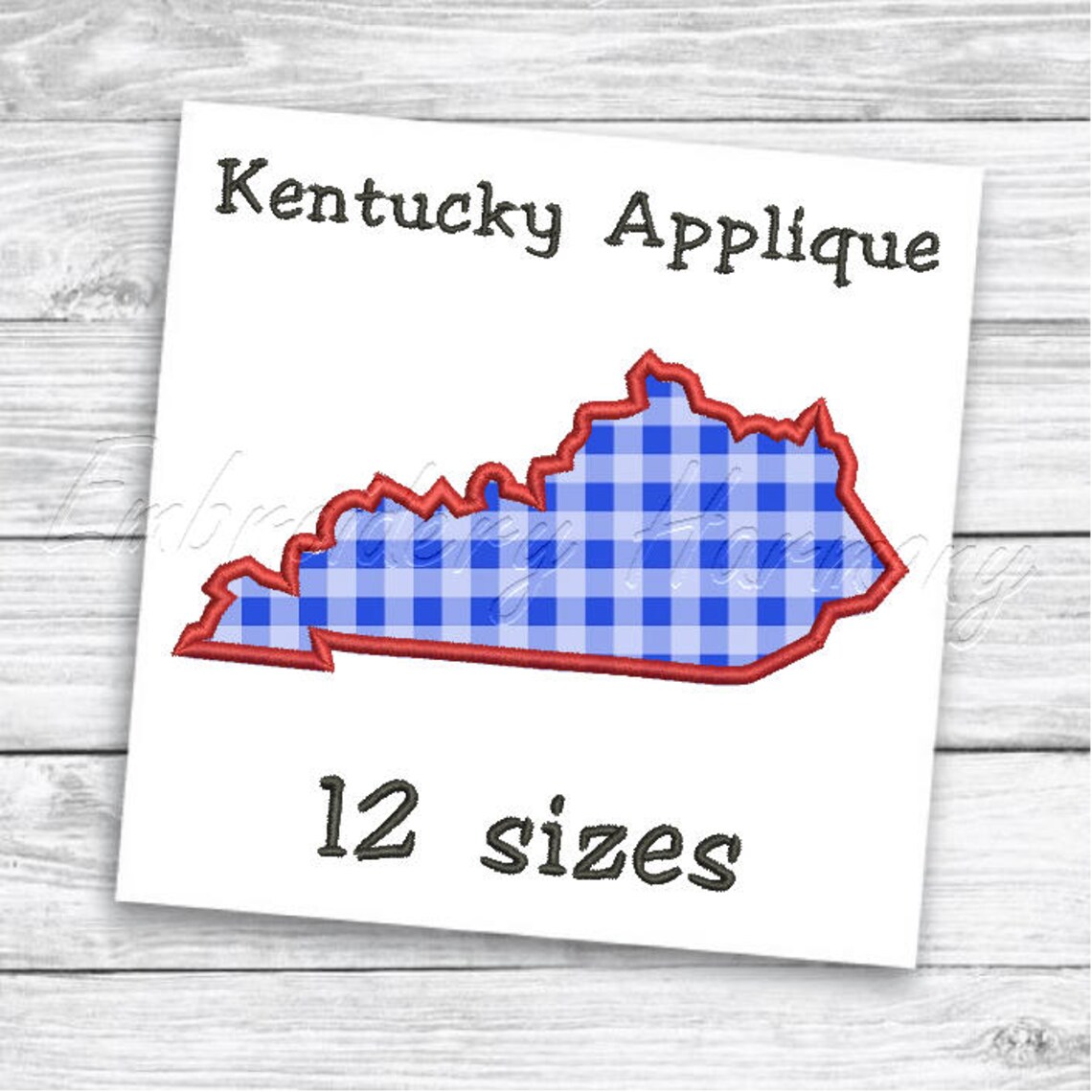 Kentucky state outline Applique design 12 SIZES machine | Etsy