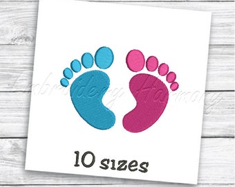 Baby feet Embroidery design - 10 SIZES machine embroidery file - INSTANT DOWNLOAD