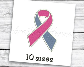 Cancer Awareness Ribbon Embroidery Design, Cancer Ribbon Embroidery Designs, Breast Cancer Ribbon machine embroidery -  INSTANT Download