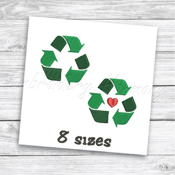 Recycle symbol Embroidery design - 8 SIZES machine embroidery file - INSTANT DOWNLOAD