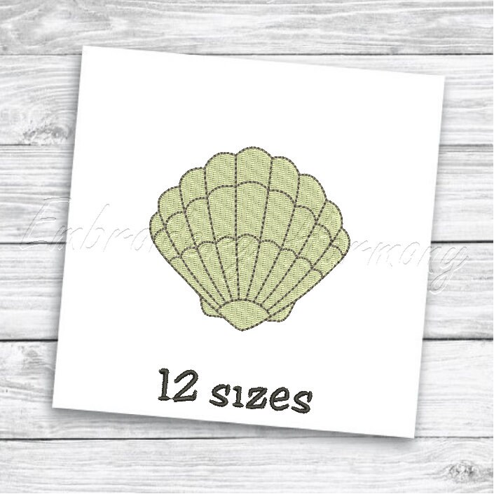 Embroded Shells Seashell Embroidery Design - 12 SIZES Machine Embroidery File - INSTANT ...