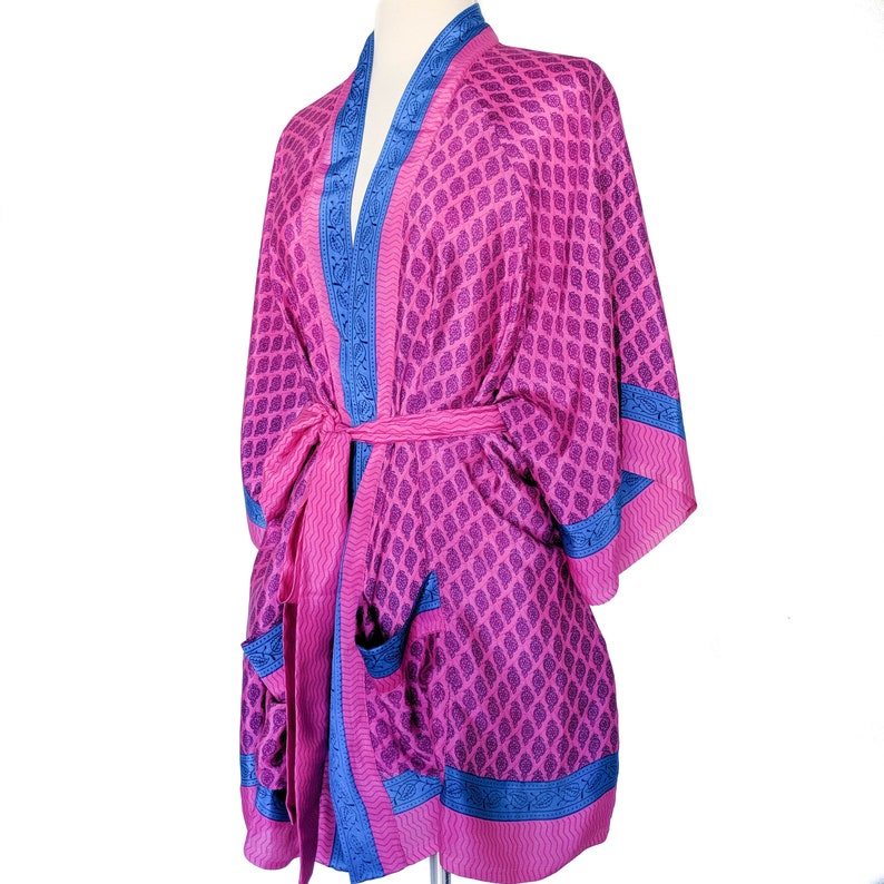 Neon Robe Modern Robe Bright Colorful Robe Hot Pink Kimono Etsy
