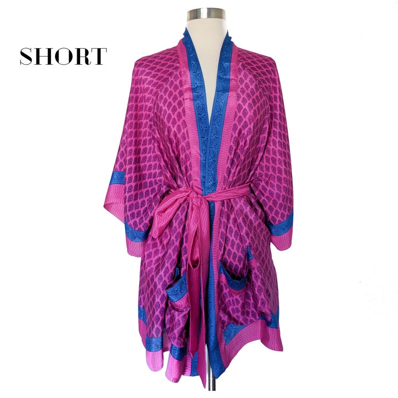 Neon Robe Modern Robe Bright Colorful Robe Hot Pink Kimono Etsy