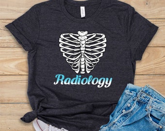 Maglietta di radiologia: grafica della gabbia toracica a raggi X, regalo per tecnici radiologici