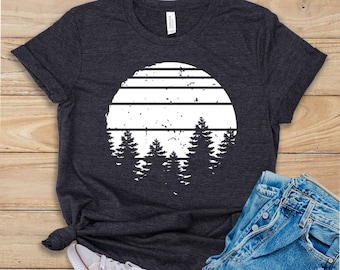 Retro Forest T-Shirt: Vintage Nature, Camping, Hiking