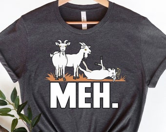 Funny Goat 'Meh' Unisex T-Shirt: Farm Animal Tee