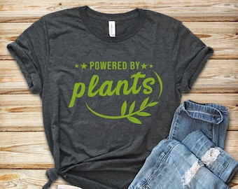 Womens Vegan Shirt: Powered by Plants Graphic Tee