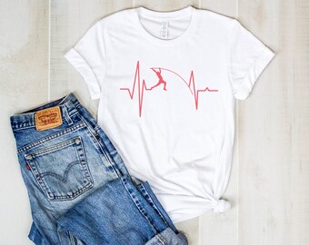 Pole Vault Heartbeat Shirt, Pole Vault Gift, Pole Vault, Pole Vaulting, Pole Vault Shirt, Pole Vaulter, Tank Top, Hoodie, Sweatshirt