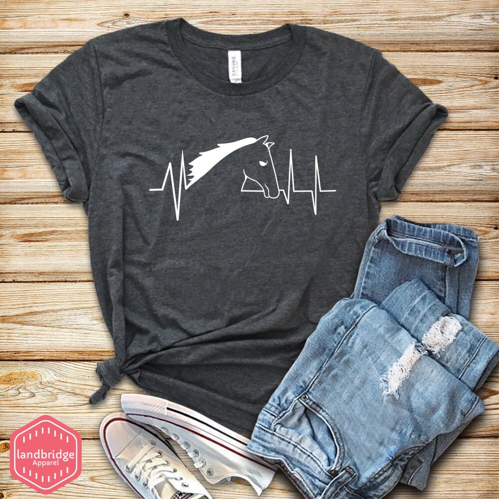 Tank Top, Hoodie, Horse Shirt,Horse Heartbeat Shirt, Horse Rider Shirt,, Sweatshirt, Horse Gift, Gift For Horse Racer, Horse Lover Shirt Livingmall