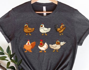 Funny Chicken T-Shirt: Farm Animal Tee, Unisex Cotton Shirt