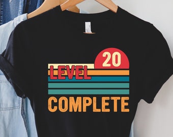 20 Jahre Jubiläumsgeschenk für Sie und Ihn, Level 20 komplett, 20 Jahre Hochzeitstag Shirt für Mann und Frau, 20 Jahre Hochzeitstag