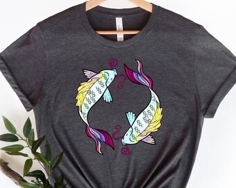 Camisa estética, ropa de calle japonesa, camiseta japonesa, arte japonés, camiseta de pez koi, pez koi japonés, camisa de pez koi, sudadera con capucha de pez koi