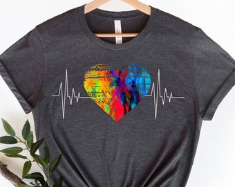 Love Art Heartbeat T-Shirt: Teacher Artist Gift
