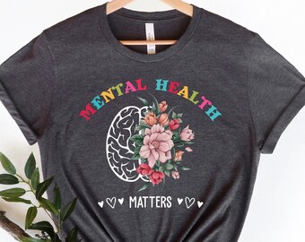 Floral Brain T-shirt geestelijke gezondheid is belangrijk: cadeau voor plantenliefhebber