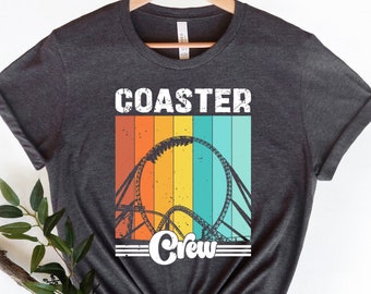 Vintage Rollercoaster Crew Shirt: Retro Amusement Park Tee