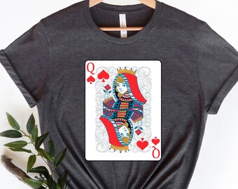 Camiseta gráfica de la Reina de Corazones: Camiseta de cartas vintage