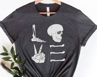 放射線科ラブスケルトングラフィックTシャツ - 放射線科シャツ