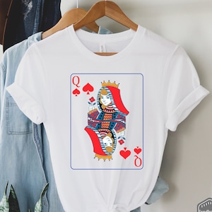 Queen of Hearts Shirt, Playing Cards Shirt, Gift for her, Vintage Graphic Tee, Boho Shirt, Sweatshirt, Hoodie, Unisex
