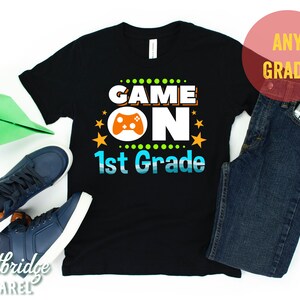 Personalized Game On 1st First Grade Shirt, Teacher Shirt, First Day Shirt, 1st Day Of School, Boys School Shirt, First Grade Teacher