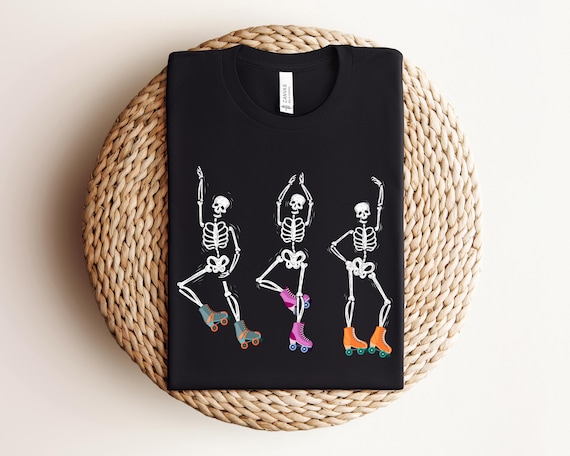 Roller Skater Shirt, Dancing Skeletons Roller Skate Shirt, Skating Skeletons, Roller Skating Shirt, Retro Roller Skating Shirt, Funny TShirt