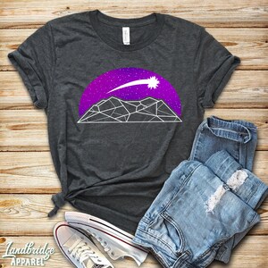 Geometric Mountains Shirt, camping shirt, stars tee, Moon & Stars, Celestial Shirt, Moon Shirt, Witch Shirt, Stars Galaxy, Mystical T-Shirt