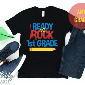 Personalized Ready To Rock 1st First Grade Shirt, Teacher Shirt, First Day Shirt, 1st Day Of School, Boys School Shirt, First Grade Teacher