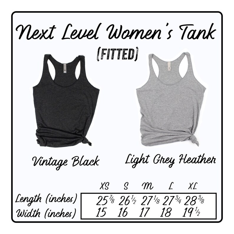 Peut inclure: Un tableau des tailles pour un d&eacute;bardeur ajust&eacute; en noir vintage et gris chin&eacute; clair. Le tableau indique la longueur et la largeur en pouces pour les tailles XS, S, M, L et XL.
