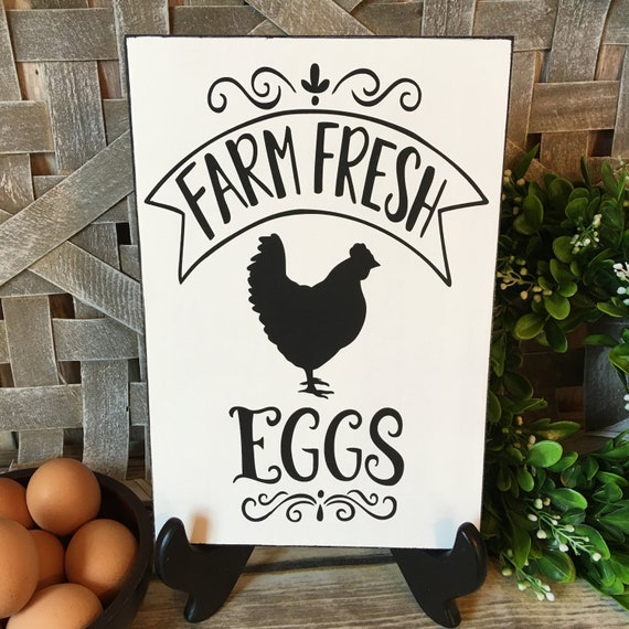 Farm Fresh Eggs Sign Farmhouse Style Sign Chicken Sign Farm Etsy