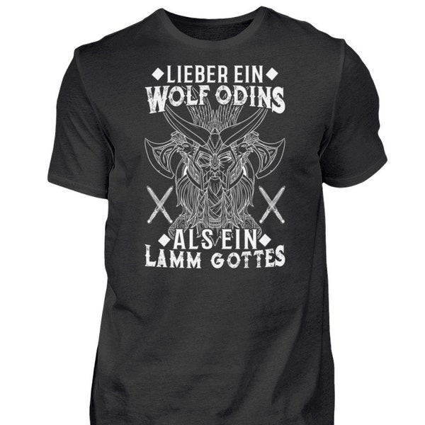 Wolf Odins Lamm Gottes - Nordische Mythologie & Wikinger T-Shirt - Herren Shirt