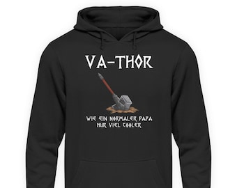 Vatertagsgeschenk Vater Va-Thor Wikinger Geschenke zum Vatertag  - Unisex Kapuzenpullover Hoodie