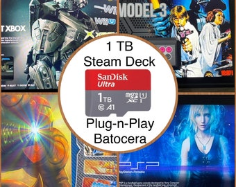 1 TB Steam Deck micro sd card OLED or Lcd - v.39 Batocera PS3/2, Gamecube, WiiU, PSP, 3ds...