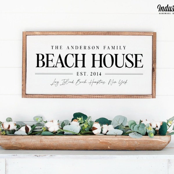 Personalisiertes Landhaus Deko Schild | Beach House Family