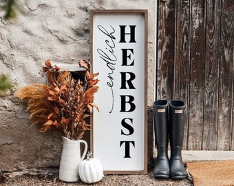 Country house autumn decoration sign | Finally autumn
