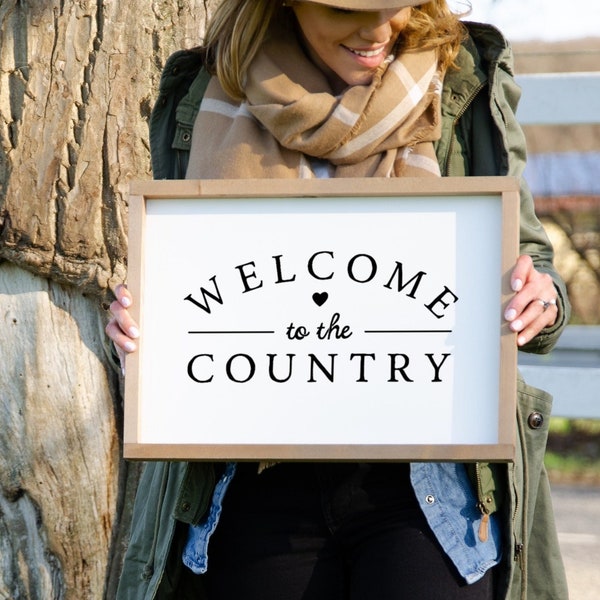 Landhaus Flur Deko Schild | Welcome to the country