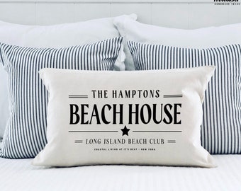 Landhaus Kissenhülle Sommer 30x50 cm "Hamptons Beach House"