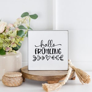 Country house spring decoration sign | Hello Spring No. 2 | Mini block