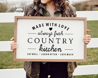 Country-style kitchen sign | Country Kitchen | Farmhouse kitchen decor (wood)