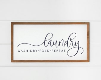 Landhaus Deko Schild Waschküche | Laundry No2