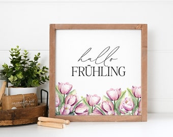 Landhaus Frühlingsdeko Schild | Hallo Frühling