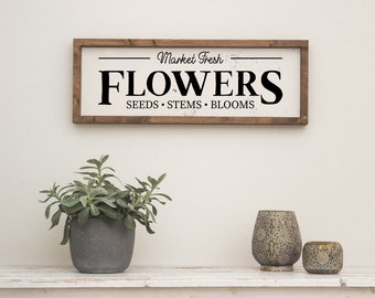 Fresh Flowers Sign Etsy