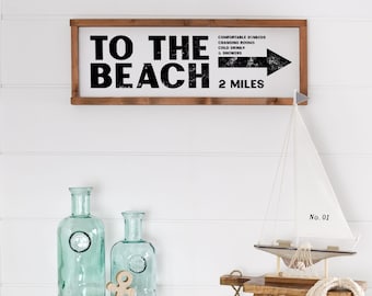 Country house summer decoration sign | To the beach No. 1